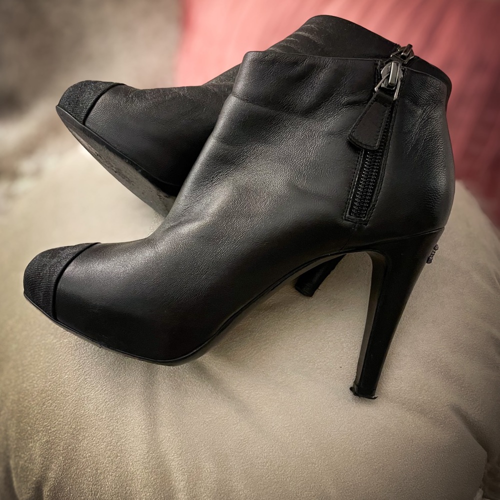 Sleek Black Chanel Booties
